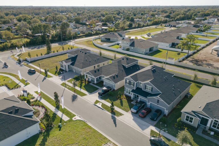 Residential roofs in a neighborhood in Birmingham, Alabama.